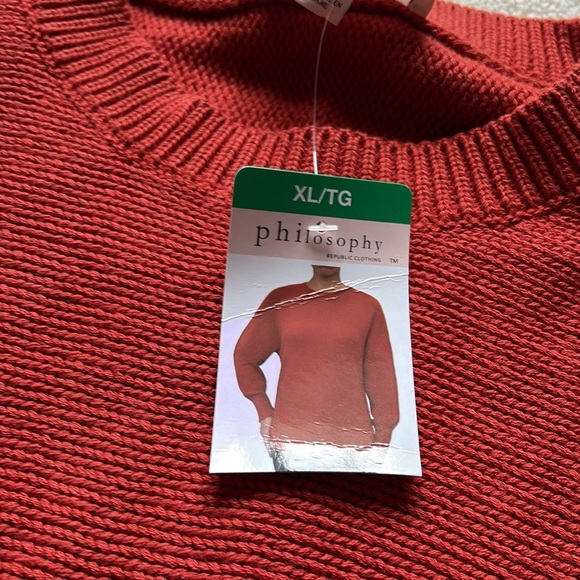 Philosophy Orange Knit Sweater – Size M | Cozy Crewneck | NWT | Fall Favorite - Picture 4 of 6